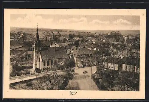 AK Werl, Teilansicht mit Blick auf die Kirche
