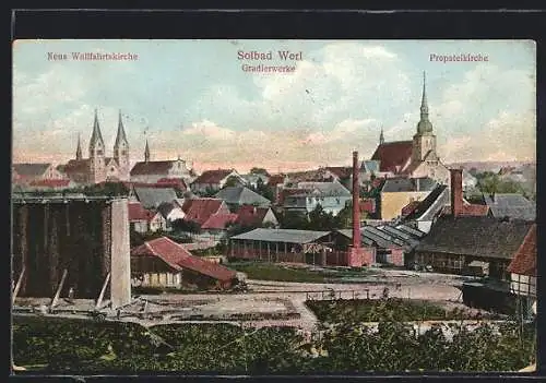 AK Werl, Gradierwerke, Neue Wallfahrtskirche und Propsteikirche