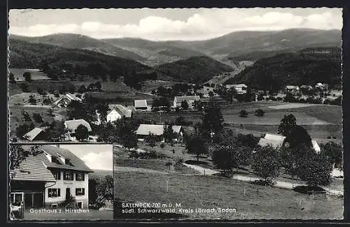 AK Sallneck, Gasthaus zum Hirschen und Ortsansicht