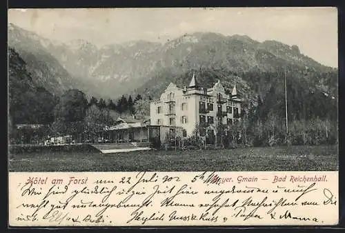 AK Bayerisch Gmain, Hotel am Forst mit Gartenterrasse
