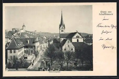 AK Schaffhausen, Strasse am Münsterplatz