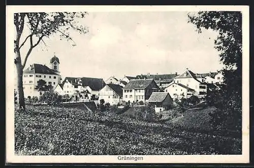 AK Grüningen, Ortspartie mit Kirche