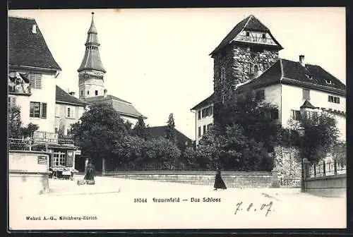AK Frauenfeld, Schloss mit Strassenpartie