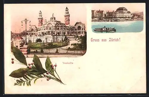 AK Zürich, Tonhalle mit Anlagen