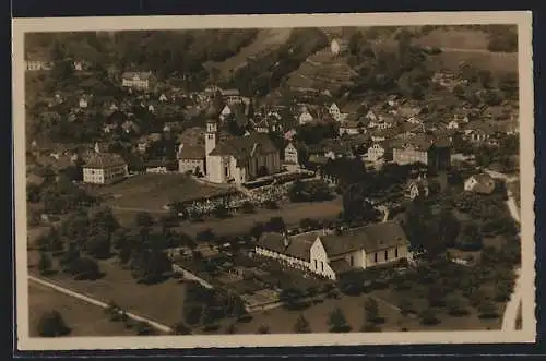 AK Mels, Teilansicht mit Pfarrkirche und Kapuzinerkloster