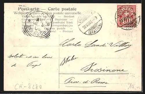 AK Kreuzlingen, Ortsansicht mit See