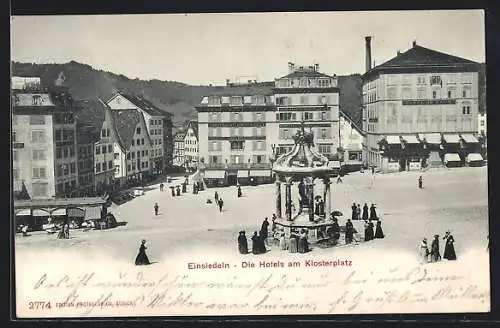 AK Einsiedeln, Die Hotels am Klosterplatz