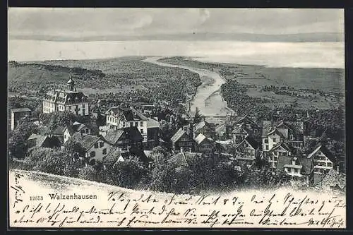 AK Walzenhausen, Totalansicht mit Blick auf den See