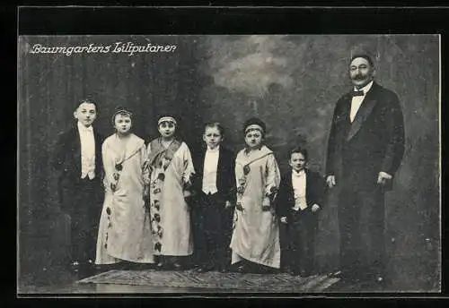 AK Baumgartens Liliputaner in Kostümen
