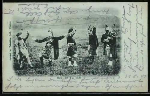 Mondschein-AK Reel of Tulloch, Schottischer Volkstanz