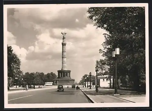 AK Berlin-Tiergarten, Strassenpartie an der Siegessäule