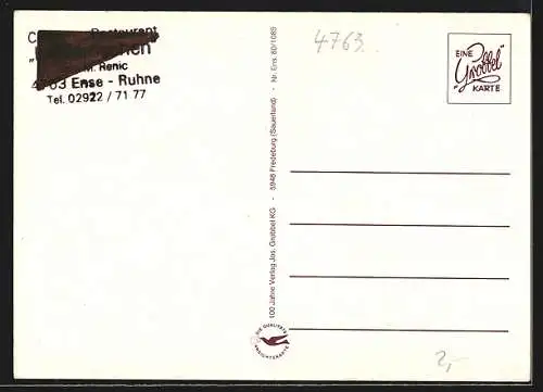 AK Ense-Ruhne, Café Restaurant Heideröschen, Inh. M. Renic