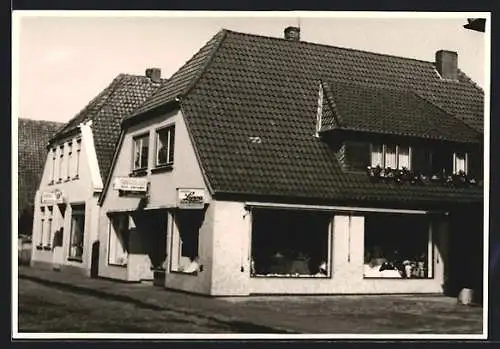 Foto-AK Syke, Strassenpartie mit Gaststätte