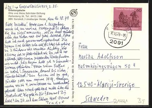 AK Garstedt /Lüneburger Heide, Erholungsheim Otto und Anna Schröder-Stiftung, Hollenberg 34