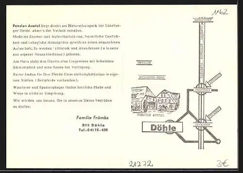 AK Döhle /Lüneburger Heide, Pension Auetal, Bes. Familie Främbs