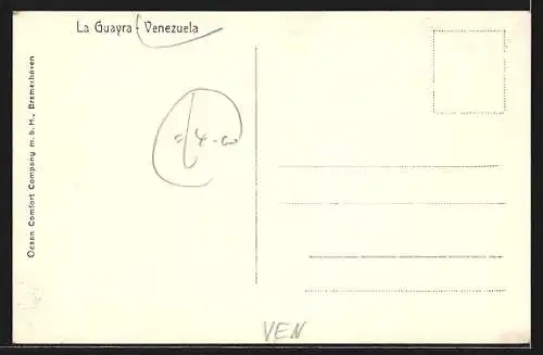 AK La Guayra, Küstenpartie mit Häusern