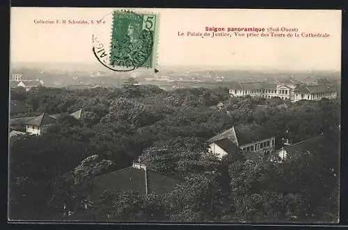 AK Saigon, Le Palais de Justice, Vue prise des Tours de la Cathédrale