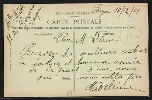 AK Cochinchine, Saigon, Place et Statue Gambetta