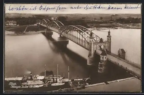 AK Tilsit, Blick auf die Königin Luise-Brücke