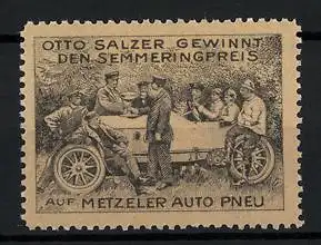Reklamemarke Otto Salzer gewinnt den Semmeringpreis in einem Auto auf Metzeler Auto Pneu