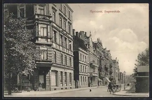 AK Hannover, Dragonerstrasse mit Restaurant