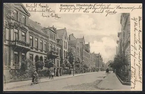 AK Hannover, Ifflandstrasse mit Passanten