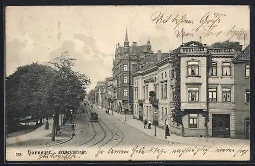 AK Hannover, Friedrichstrasse mit Passanten