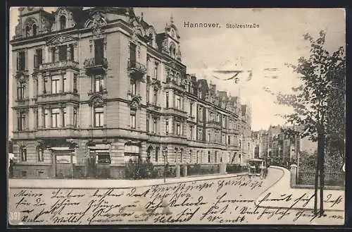 AK Hannover, Stolzestrasse mit Geschäft