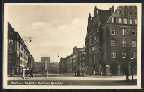 AK Hannover, Geibelstrasse mit Hochhaus Geibelplatz