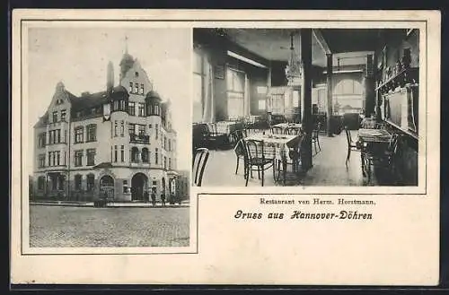 AK Hannover-Döhren, Restaurant von Hermann Horstmann, Innenansicht
