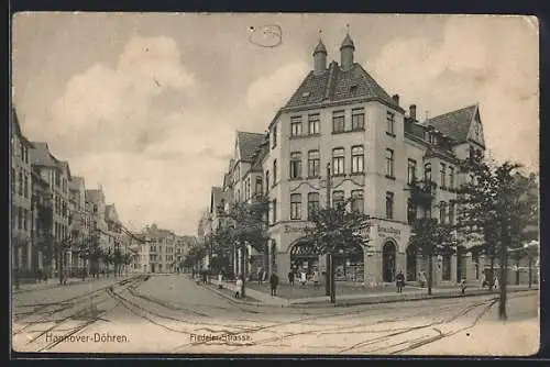 AK Hannover-Döhren, Fiedeler-Strasse mit Eisenwarenhandlung