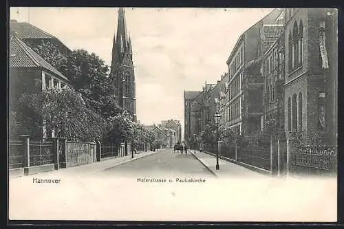 AK Hannover, Meterstrasse und Pauluskirche