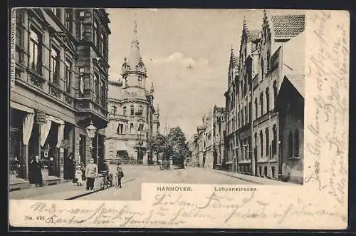 AK Hannover, Lehzenstrasse mit Geschäft
