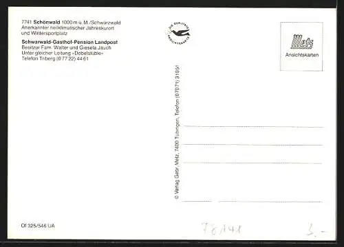 AK Schönwald / Schwarzwald, Pension Landpost