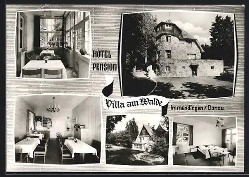 AK Immendingen / Donau, Hotel Pension Villa am Walde, Speiseraum, Schlafraum