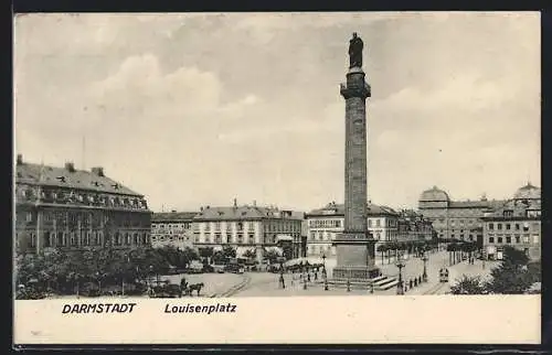AK Darmstadt, Louisenplatz mit Säulendenkmal