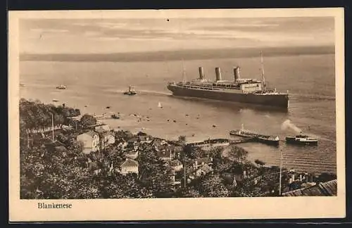 AK Hamburg-Blankenese, Teilansicht mit Elbblick von oben