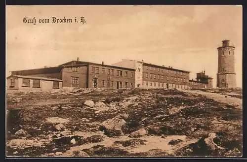 AK Brocken i. H., Hotel und Aussichtsturm
