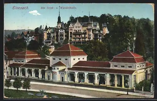 AK Eisenach, Blick auf die Trink- und Wandelhalle mit dem Kurhaus Fürstenhof