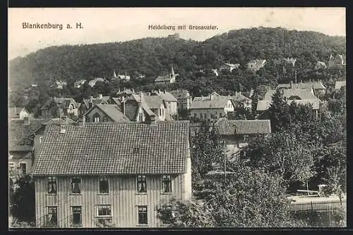 AK Blankenburg /Harz, Teilansicht m. Heidelberg u. Grossvater