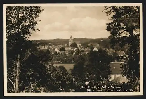 AK Bad Buckow /Märk. Schweiz, Ortsansicht vom Kurpark aus