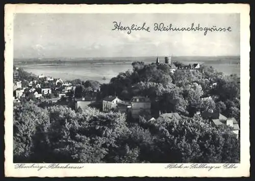 AK Hamburg-Blankenese, Süllberg und Elbe aus der Vogelschau