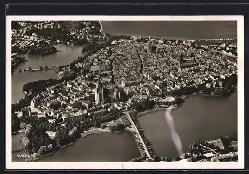 AK Stralsund, Gesamtansicht vom Flugzeug aus