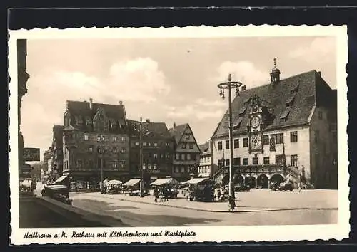 AK Heilbronn a. N., Rathaus mit Käthchenhaus und Marktplatz