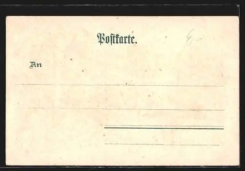 Lithographie Heidelberg, Partie im Schlosshof