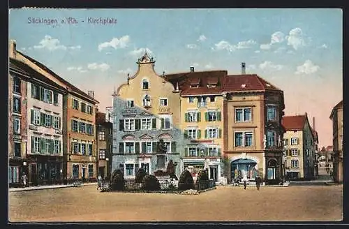 AK Säckingen a. Rh., Kirchplatz