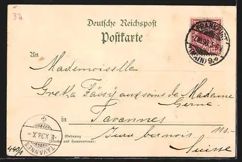 Lithographie Alt-Frankfurt, Der Dom im Dämmerungslicht