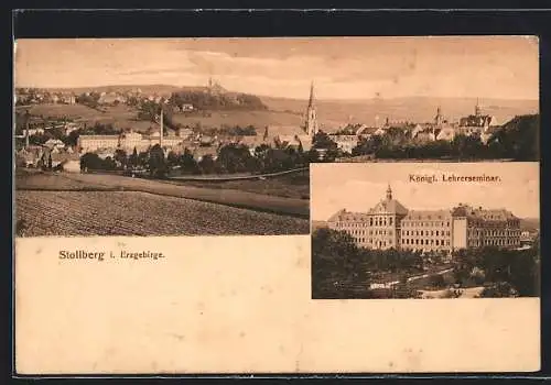 AK Stollberg i. Erzgeb., Königl. Lehrerseminar, Panorama