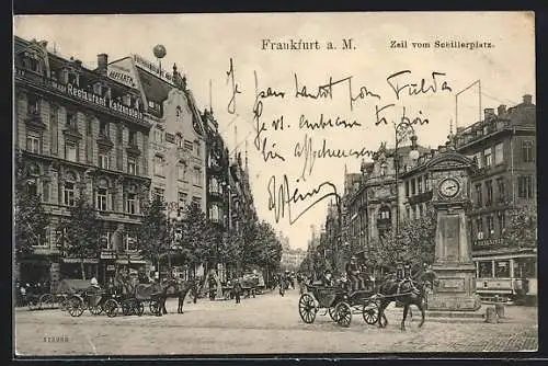 AK Frankfurt a. M., Zeil vom Schillerplatz