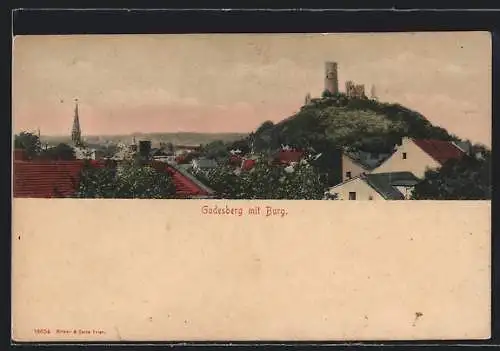 AK Godesberg, Teilansicht mit Burg
